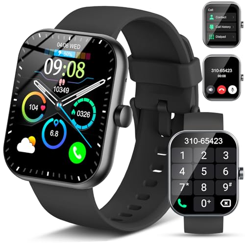 Smart Watch(Answer/Make Call), 1.96" Smartwatch for Men Women, 2025 New Fitness Watch with 110+ Sport Modes, Pedometer, He...