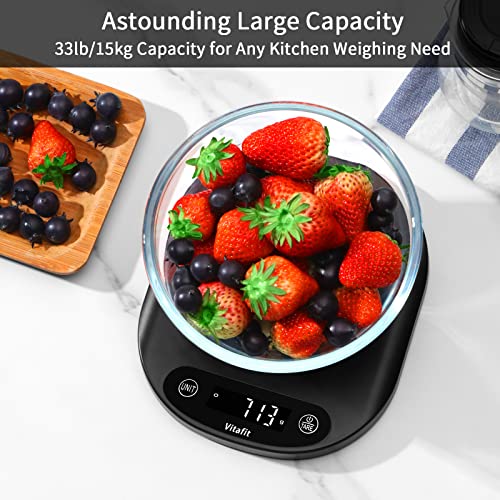 Vitafit 33lb/15kg Digital Food Scale in High Precision 0.1oz/1g, Our Own Kitchen Scale Professional Factory Since 2001, Ho...