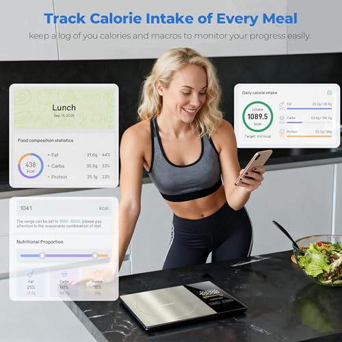 WARMKEY Smart Nutrition Food Scale - Digital Kitchen Scale with Nutritional Calculator App,Tare Function,Track Calories &2...