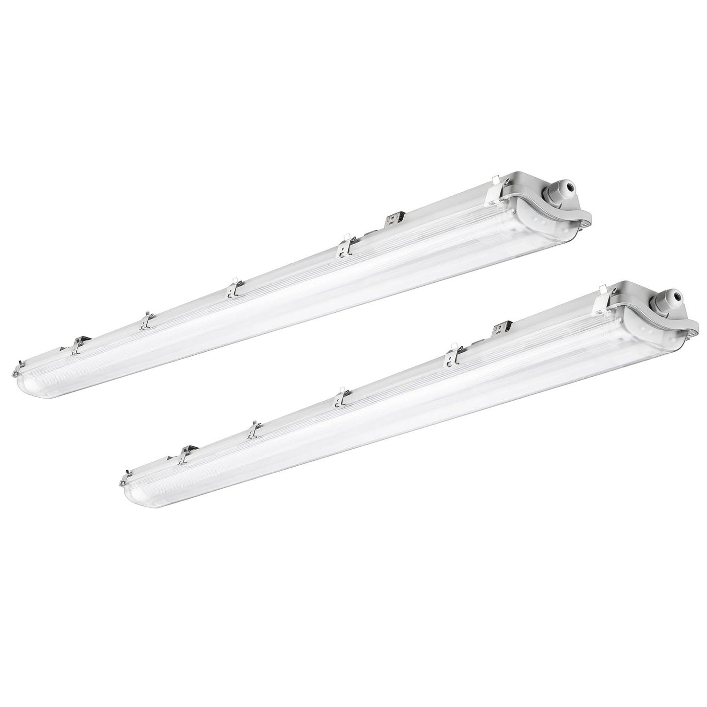 Brillihood 4Ft Led Vapor Tight Light Fixtures, 48W, 4200Lm, Ip65 Waterproof, White, 2-Pack, Model Lg07O-12D