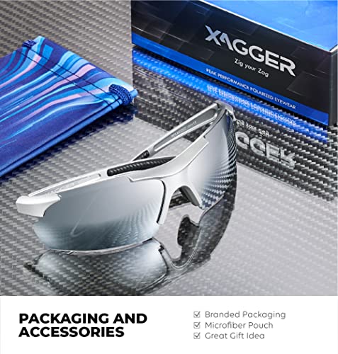 Xagger Polarized Sports Sunglasses for Men Women Wrap Around UV400 Running Baseball Softball Cycling Driving Glasses