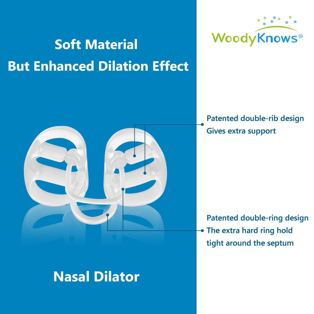 WoodyKnows Super-Support Nasal Dilator, Improves Sleep and Sports Airflow, Nasal Congestion and Nose-Related snoring aid (S 4Pack)