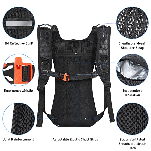 Rave Hydration Pack, Hydration Backpack with 2L Hydration Bladder, Festival Essential Water Backpack for Hiking, Running, ...