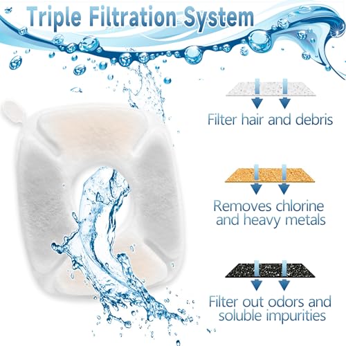 34 Pcs Cat Fountain Filters Replacement Compatible with VEKEN 95oz/2.8L Cat Water Fountain Filters Automatic Dog Water Fou...