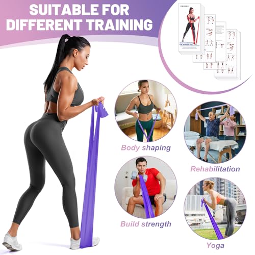 5 Pcs Resistance Bands, Professional Exercise Bands Elastic Stretch Bands for Fitness Yoga Pilates Stretching Strength Tra...