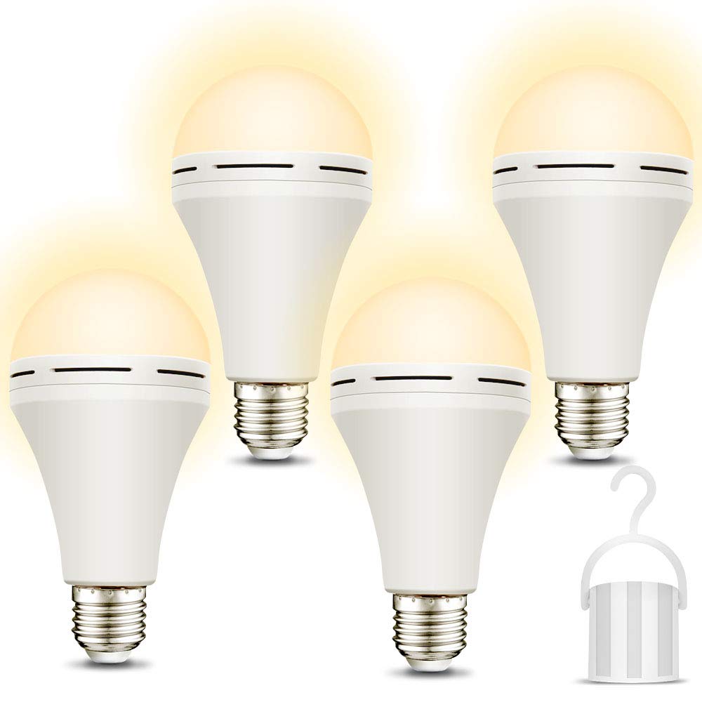 Neporal Emergency Rechargeable Light Bulb, 15W (80W Equivalent), Soft Warm, 1 Count, Aluminum Oxide, Model QP-15w