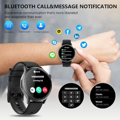 Smart Watch for Men Women, 1.46'' AMOLED Ultra-HD Screen Fitness Tracker with Heart Rate/Sleep/SpO2 Monitor, Answer/Make C...