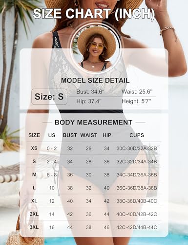 BMJL Women's One Piece Swimsuit Slimming Tummy Control Bathing Suit Lace Modest Swimwear 2025