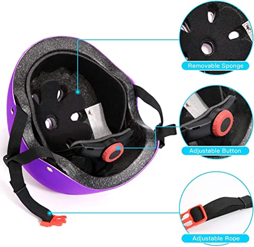 Kids Bike Helmet Skateboard Knee Pads - Kids Helmet Elbow Pads Wrist Guards Adjustable for 5~15yrs Girl Boy Kids Protectiv...