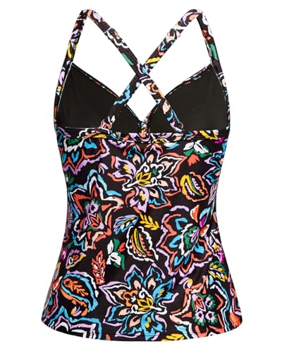 Women Tankini Bathing Suit Top - Twist Front V Neck Swim Top Only Ruched Tummy Control No Bottom 2025