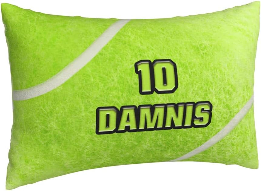 Custom Name Ball Sport Theme Throw Pillow Cover Customized Home Decor Pillow Cover for Tennis Lovers Ball Theme Tennis Throw Pillowcase Personalized Sport Enthusiast Pillowcase for Sofa Bedding