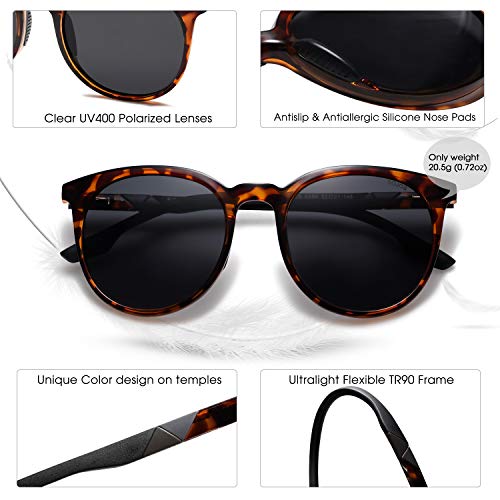 SOJOS Oversized Round Polarized Sports Sunglasses for Women Men, Ultralight TR90 Womens Mens Sport Sunglasses SJ2092
