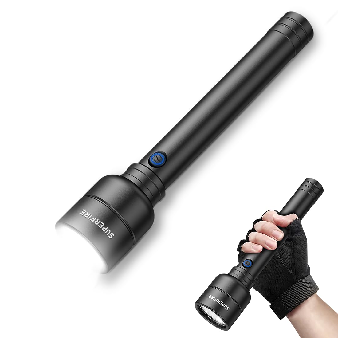 Superfire Flashlights High Lumens Rechargeable  2000 Lumens Super Bright Led Emergency Tactical Flashlight 5 Light Modes Led Camping Flashlights For Home  Mechanic  Hiking(Y16)