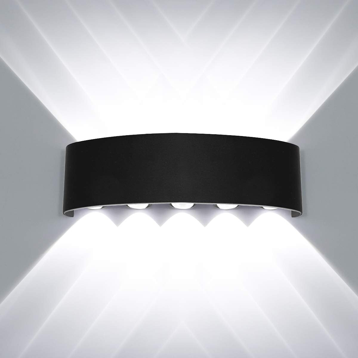 Kawell 10W Waterproof LED Wall Sconce, Aluminum Up Down Light, Matte Black, Model 33-AU578-BK-CW, Indoor/Outdoor Use