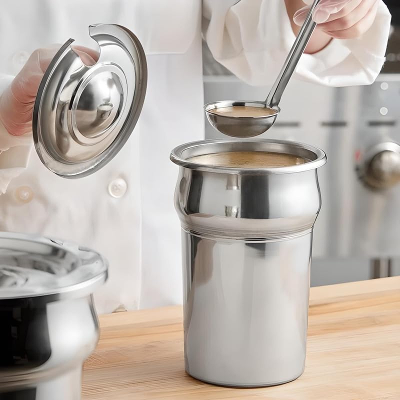 OCS Parts 2.5 Quart Stainless Steel Inset Pot with Cover and Ladle | Stainless Steel Pot with Lid and Ladle for Sauces, Soups, Stovetop, Soup Warmers, Steam Tables