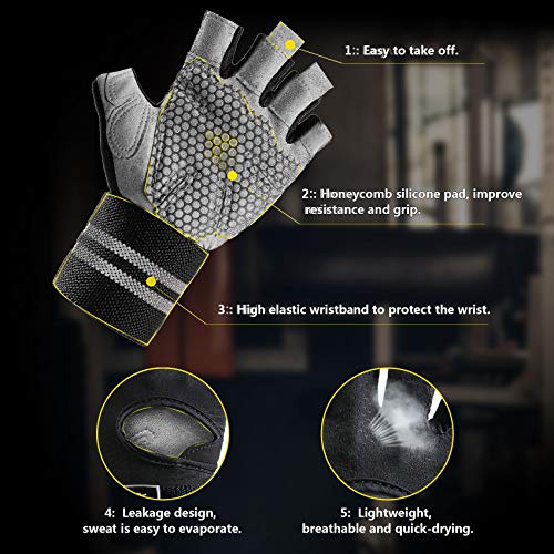 spacepower Workout Gloves, Weight Lifting Gloves for Women&Men, Lightweight Breathable Gym Gloves for Exercise