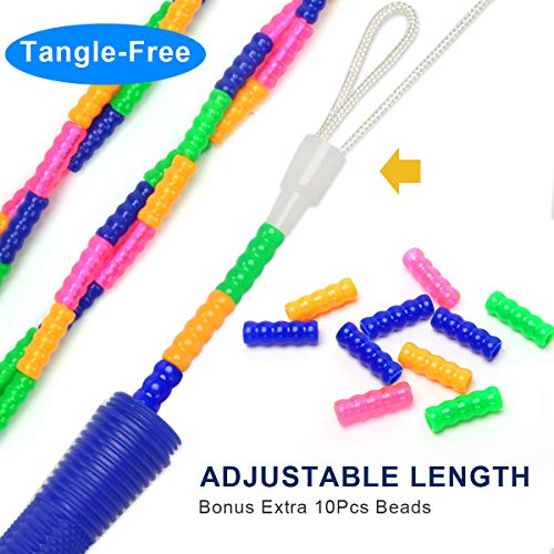 Coolrunner 16 FT Long Jump Rope(1 PACK), Double Dutch Jump Ropes, Soft Beaded Skipping for Kids Adults, Plastic Segmented ...