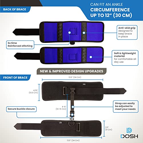 Dosh AFO Foot Drop Brace - Drop Foot Brace for Walking - AFO - Unisex (Black)