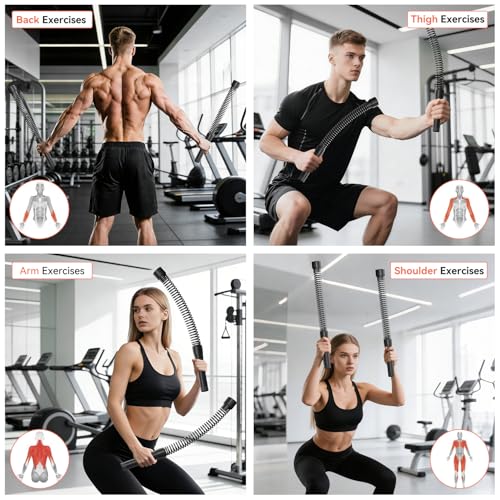 Weighted Ropeless Battle Ropes for Home Gym, 2PCS Portable Cordless Battle Ropes for HIIT Workouts, Cardio & Muscle Traini...
