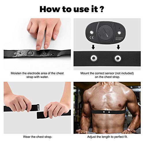 COOSPO Heart Rate Monitor Replacement Chest Strap,Replacement Heart Rate Monitor Soft Strap Compatible with Wahoo Tickr/Po...