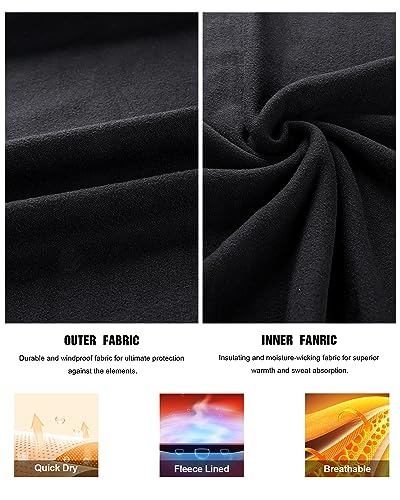Runhit Mens Thermal Underwear Set：Fleece Lined Long Johns for Men Thermal Shirts and Pants Base Layer Cold Weather Thermals