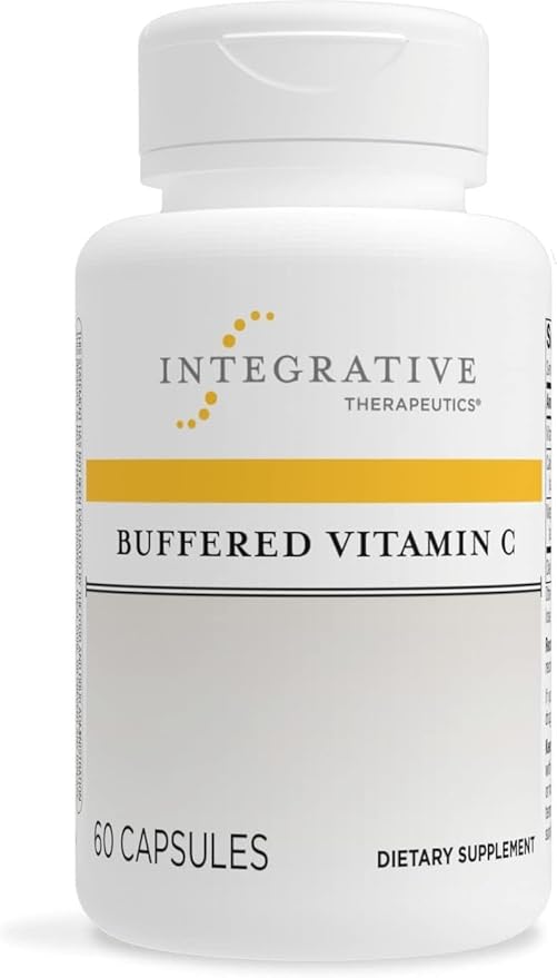 Integrative Therapeutics Buffered Vitamin C Capsules 1,000 mg - Immune Support Supplement* - Antioxidant Support* - Gentle Formula - Gluten Free - 60 Vegan Capsules