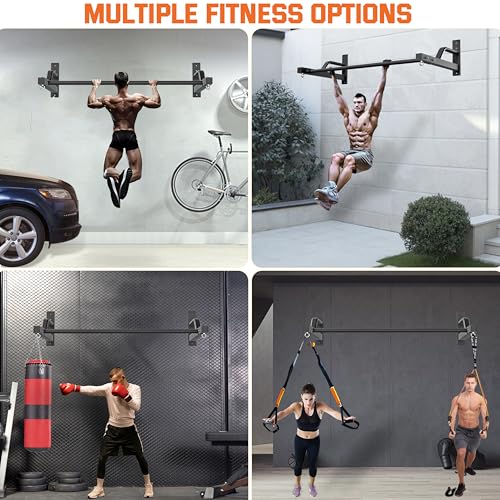 2025 Upgrade Pull Up Bar Wall Mounted - 600 lbs Heavy Duty Strength Training Pull-Up Bars, Ideal Rogue Pull Up Bar for Hom...