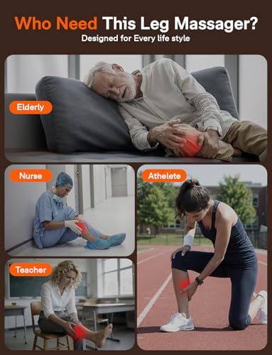 ALLJOY Leg Massager for Circulation and Pain Relief FSA, Gifts for Men Women Dad Mom, Leg Massager with Heat and Compressi...