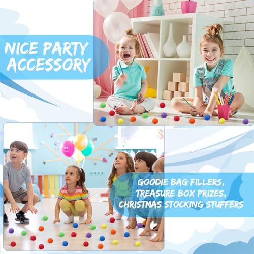 kymqlyw Mini Soft Foam Balls Assorted Play Balls Lightweight for Crafts, Birthday Party Favors and Gifts