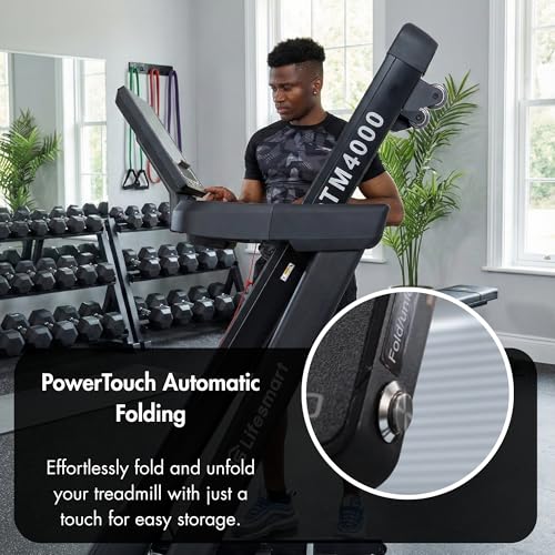 Lifesmart PowerTouch Folding Treadmill for Home | Brushless Motor, 10% Incline & -3% Decline, Auto Folding, 14 MPH, Heavy ...
