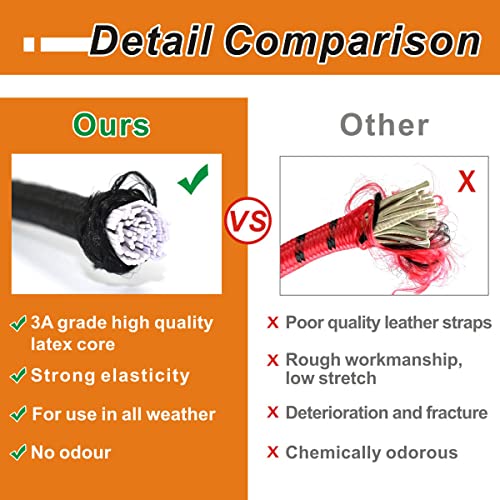 BEXSLE Bungee Cords with Hooks, Heavy Duty Outdoor Elastic Bungee Straps，No Odour Industrial Grade Bungee Rope for Securin...
