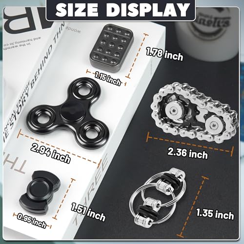 Valentines Day Gifts for Him 5 Pcs Fidget Toys Adults & Teen Metal Fidgets Spinner Magnetic Slider Cool Gadgets Office Des...