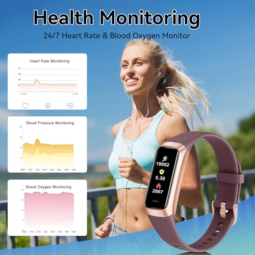 APPBYER Fitness Tracker with 24/7 Heart Rate, Blood Oxygen Blood Pressure Sleep Monitor, Activity Trackers 6 ATM Waterproo...