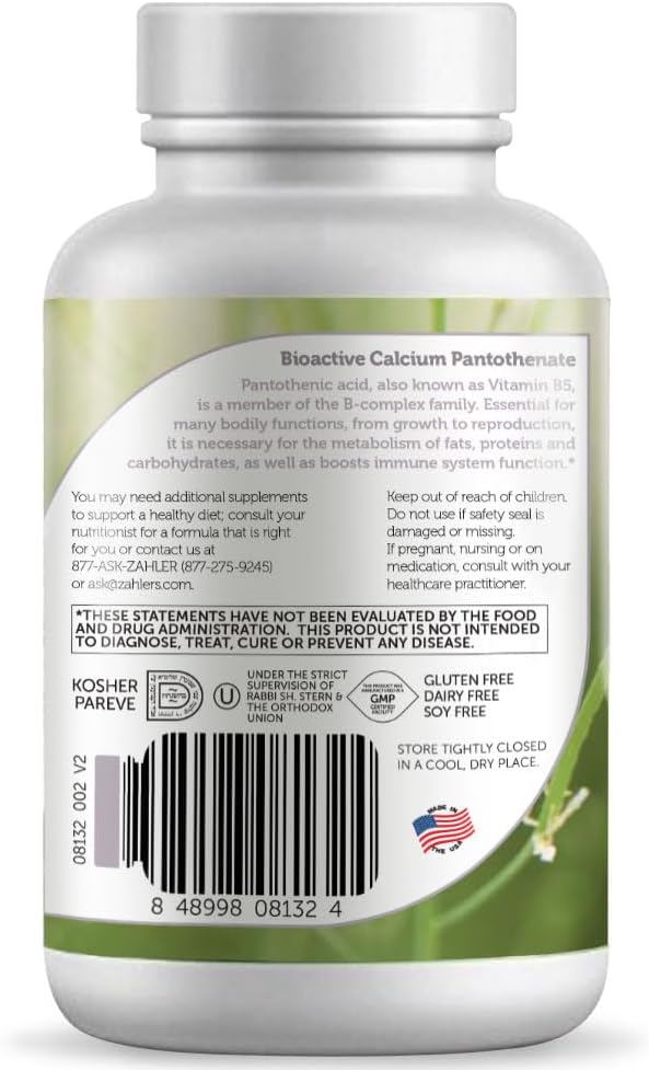 Zahlers Pantothenic Acid - 120 Capsules