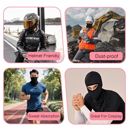 2Pcs Full Face Cover Ski Mask Balaclava Unisex Hood Cap Neck Gaiter UV Protector for Outdoor Sports Snowboard Travel