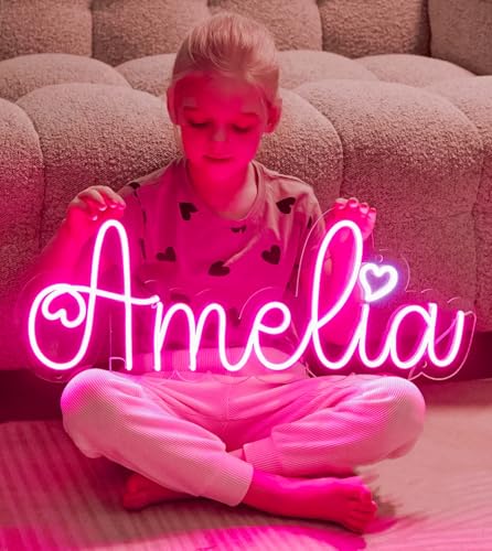 CIONAOR Custom Neon Signs, Neon Name Sign Customizable for Wedding Backdrop or Kid Gifts, Personalized LED Name Birthday S...