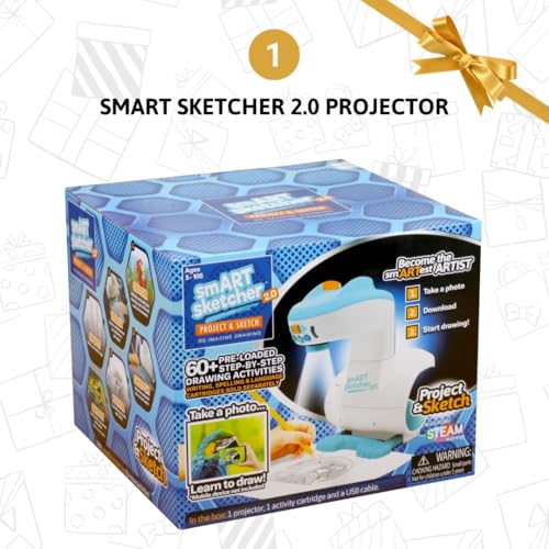 Smart Sketcher 2.0 Drawing Projector Set, 4-in-1 Bundle with Jungle & Ocean Packs, 180+ Activities, Educational Art Toy, B...
