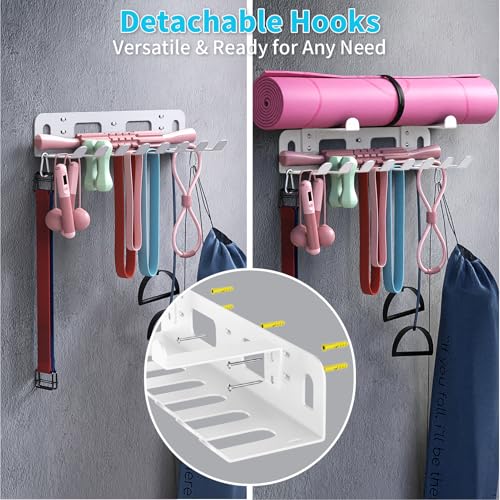 KHAMAL Multi-Purpose Gym Equipment Storage Rack for Resistance Bands - Gym Wall Storage for Exercise Bands, Yoga mat, Jump...