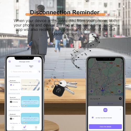 KZO Bluetooth Tracker (2025 Upgrade Version) Work with iOS and Android Devices, Phone Finder, Find Nearby, Loud Sound, Rep...