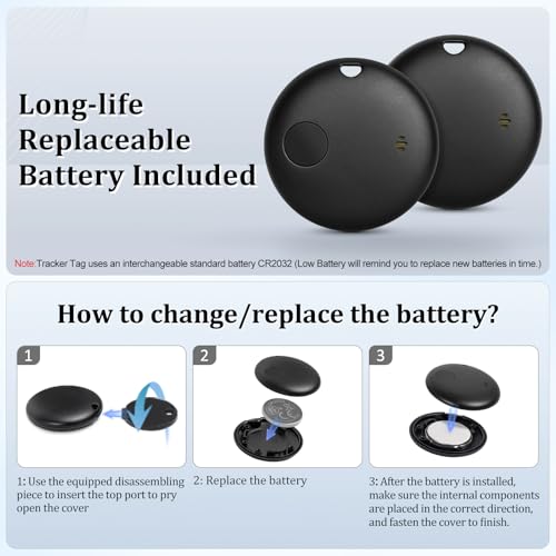 Geevon Smart Tag-2 Pack Bluetooth Tracker Work with Apple Find My (iOS Only).Item Finder for Keys, Wallet,Backpack, Luggag...