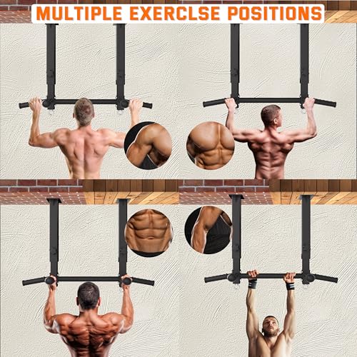 Ceiling Mount Pull Up Bar for Garage/Basement/Rafter - Heavy Duty 800LBS Adjustable Height Multi-Grip Chin Up Bar,Ceiling ...