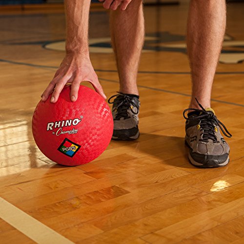 Champion Sports Rhino Playground Ball Set, 8.5"D -Two-Ply, Nylon Wound - Set of 6 Colors