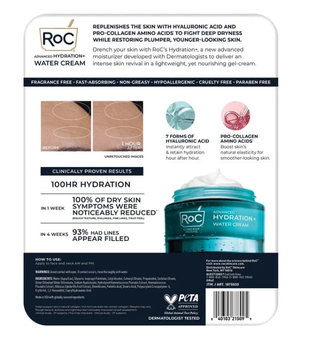 RoCk Advanced Hydration+ Water Cream, 2 Pack, 1.7 OZ Each, 3.4 OZ Total