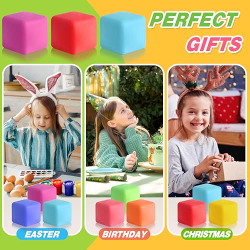 40 Pack Slow Rising Stress Cube Fidget Toys, Squishy Balls Sensory Fidget Toys for Kids Adults, Square Shape Fidgets for C...