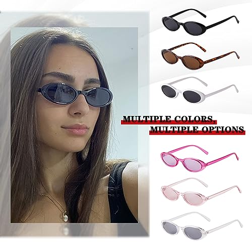 VIA LEECA Trendy Oval Sunglasses Women 90’s Vintage Sun Glasses Fashion Tinted Glasses UV400 Protection