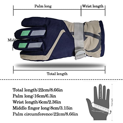 YR.Lover Children Ski Gloves Winter Warm Outdoor Riding Thickening Gloves(2-4Y)