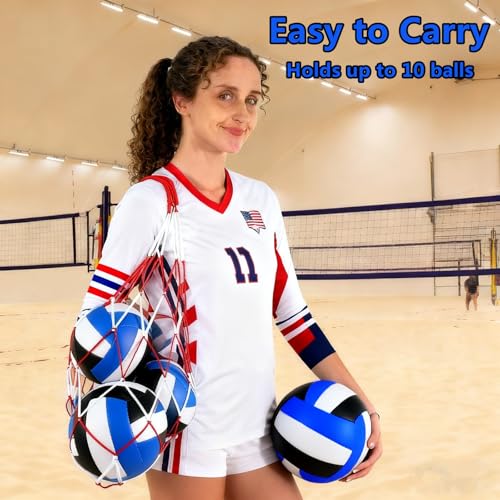 HYPGARD 6 Pack Volleyballs Official Size 5, Waterproof Soft Bulk Recreational Volley Balls with Pump and Net Bag for Indoo...
