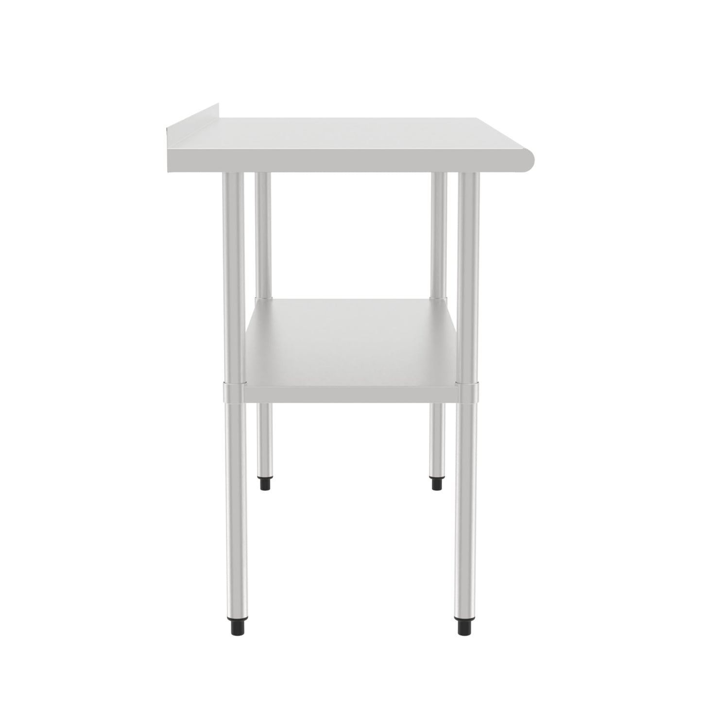 Stainless Steel Table (Backboard Table+Adjustable Legs, 24 x 48 Inch)