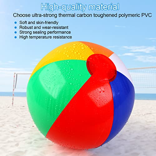Rindion 6 Pack Beach Balls, 10 Inch Beach Balls for Kids, Rainbow Color Pool Toys Pool Balls for Swimming Pool, Beach Toys...