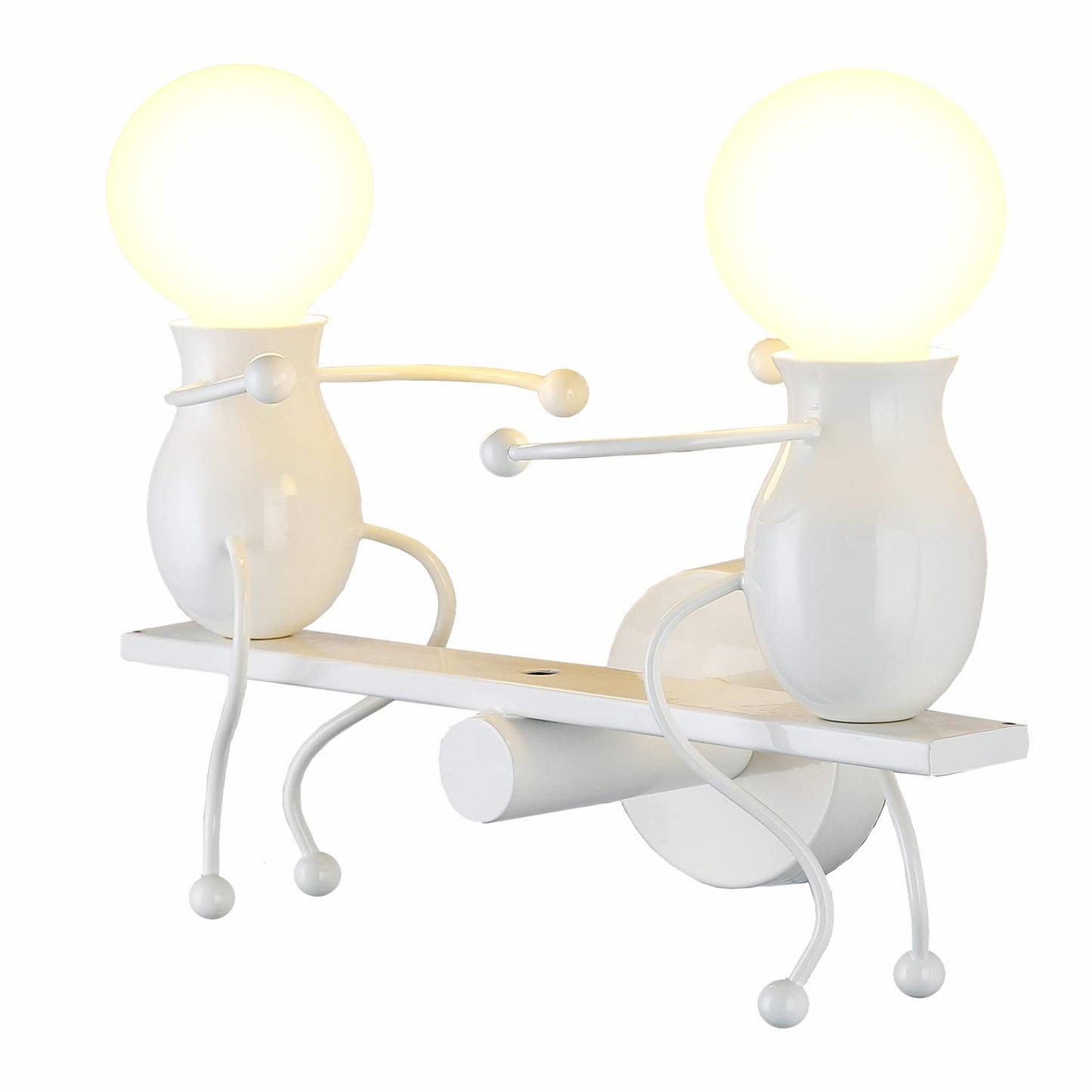 SOUTHPO LED Metal Wall Light Fixture - Seesaw Double Wall Lamp, White, Modern Children Cartoon Design